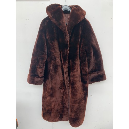 414 - A vintage brown fur coat