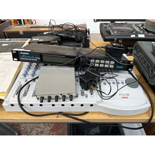 678 - Three items of studio recording equipment, one Fostex FD-8 Digital MultiTracker 8 channel recorder w... 