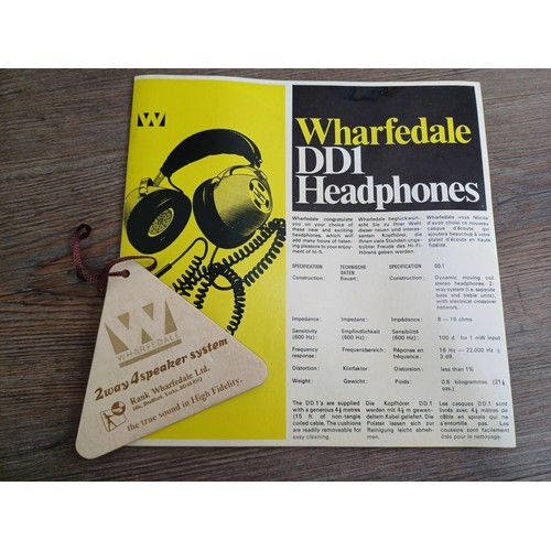 651 - A boxed pair of vintage Wharfedale DD1 'Professional Series' stereo headphones