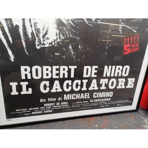 670 - Two items of framed movie memorabilia, one Italian Robert De Niro 'The Deer Hunter' film poster - ap... 