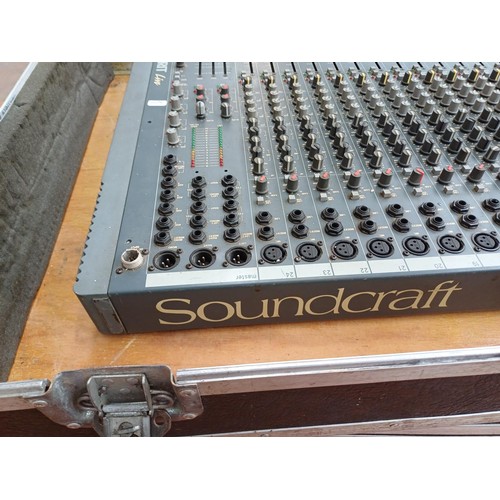 741 - A  flight cased Soundcraft Spirit Live 24 channel mixing desk