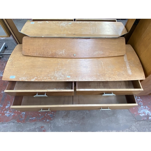 159 - A mid 20th century oak dressing table - approx. 111cm high x 115cm wide x 41cm deep