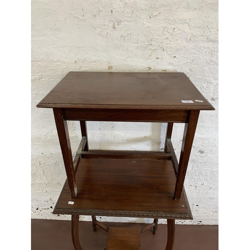 139 - Two Edwardian mahogany side tables - largest approx. 78cm high x 63cm wide x 46cm deep