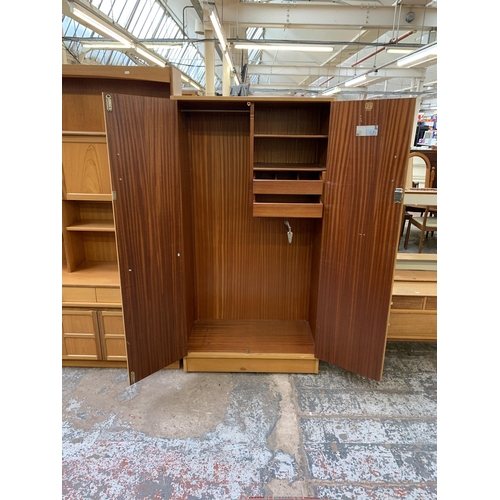 158 - A 1950s G Plan Brandon oak double wardrobe - approx.