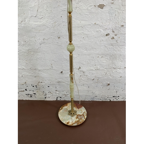 169 - An onyx and gilt metal standard lamp - approx. 173cm high including shade