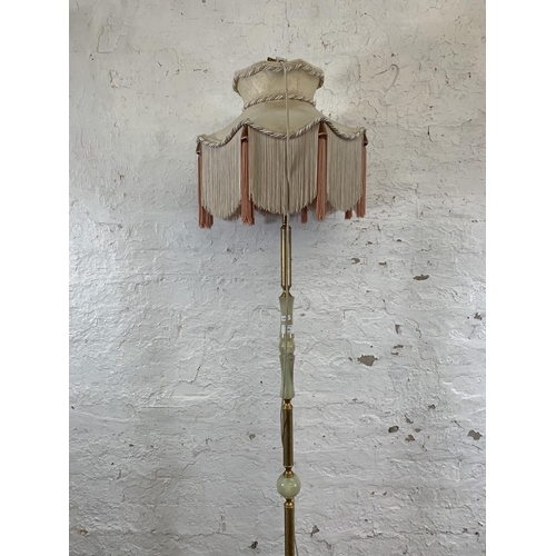 169 - An onyx and gilt metal standard lamp - approx. 173cm high including shade