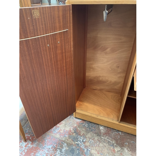 42 - A 1950s G Plan Brandon oak gentleman's wardrobe - approx. 124cm high x 88cm wide x 45cm deep