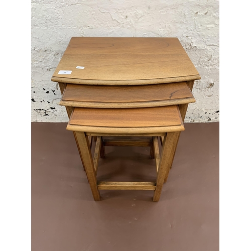 44 - A mid 20th century teak nest of tables - approx. 50cm high x 44cm wide x 33cm deep