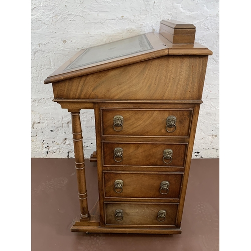 47 - A 19th century style mahogany Davenport desk with green leather writing surface - approx. 88cm high ... 