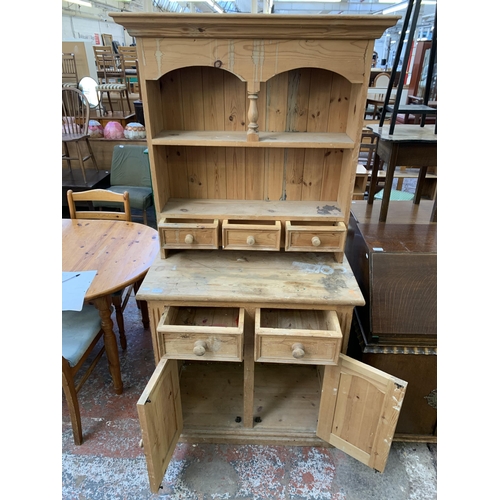 81 - A Victorian style pine dresser - approx. 181cm high x 88cm wide x 47cm deep