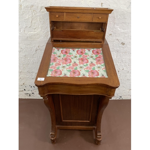 86 - A Victorian style mahogany Davenport desk - approx. 96cm high x 48cm wide x 55cm deep