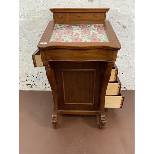 86 - A Victorian style mahogany Davenport desk - approx. 96cm high x 48cm wide x 55cm deep