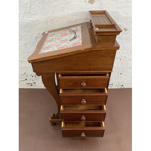 86 - A Victorian style mahogany Davenport desk - approx. 96cm high x 48cm wide x 55cm deep