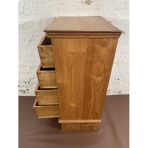 94 - A modern teak chest of drawers - approx. 90cm high x 47cm wide x 38cm deep