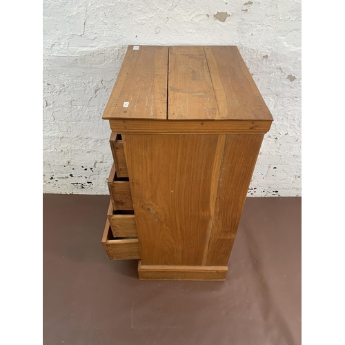 95 - A modern teak chest of drawers - approx. 90cm high x 53cm wide x 42cm deep