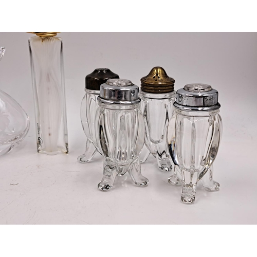 293 - Eight pieces of glassware to include Stuart Crystal scent bottle etc.