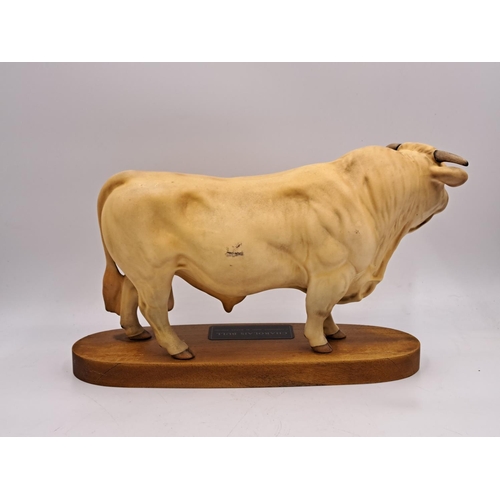 294 - Two Beswick Connoisseur models on wooden plinths, one Hereford Bull and one Charolais