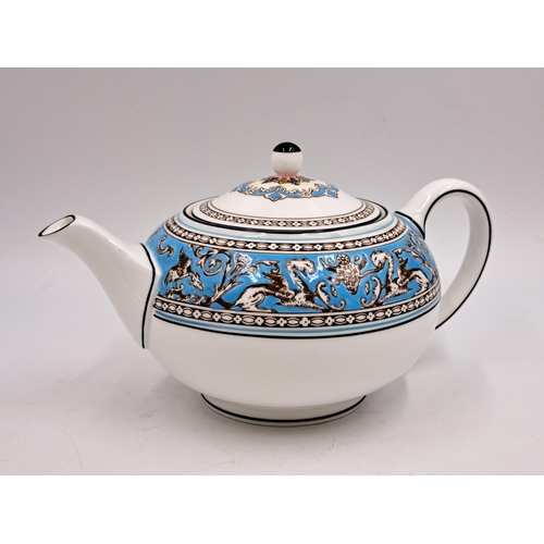 295 - A Wedgwood Florentine Turquoise bone china teapot - approx. 11cm high