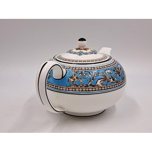 295 - A Wedgwood Florentine Turquoise bone china teapot - approx. 11cm high