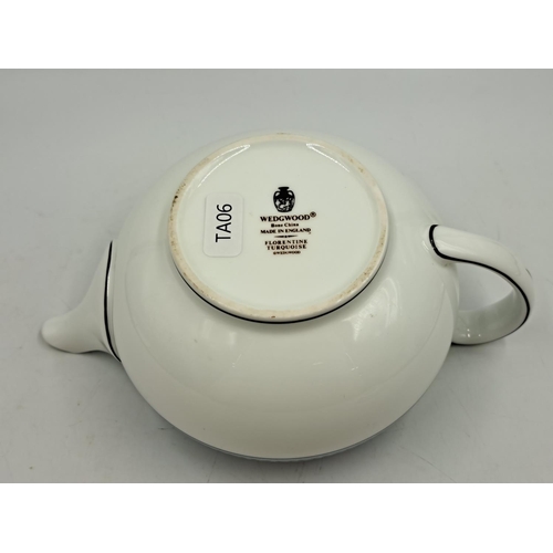 295 - A Wedgwood Florentine Turquoise bone china teapot - approx. 11cm high