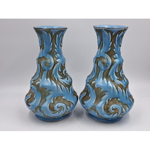 296 - A pair of Art Deco Thomas Forrester & Sons Ltd. Phoenix Athens vases - approx. 24cm high