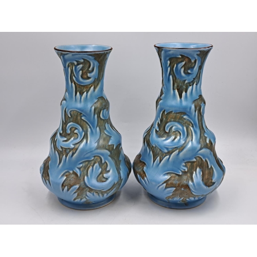 296 - A pair of Art Deco Thomas Forrester & Sons Ltd. Phoenix Athens vases - approx. 24cm high