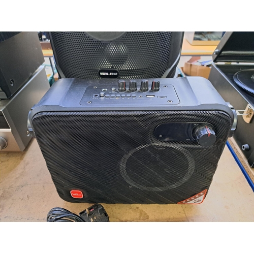 Three items, one Monacor VMX-440/SW voice/music mixer, one VeGue VS ...