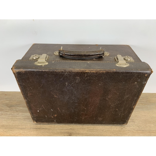 562 - An early 20th century A & H brown leather surgeons case - approx. 28cm high x 38cm wide x 18cm deep