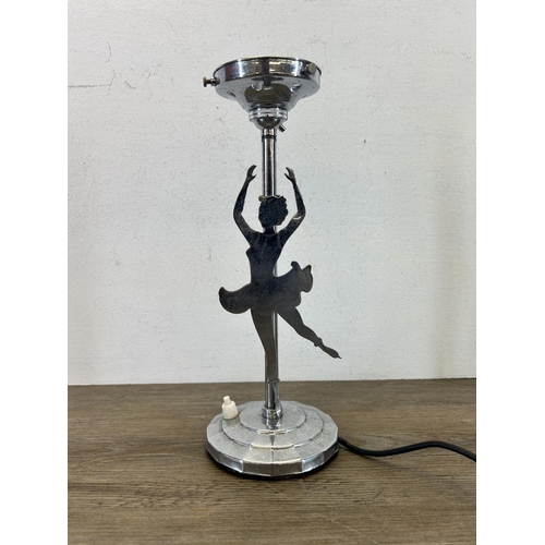 499 - A mid 20th century chrome plated Ballerina table lamp - approx. 32.5cm high