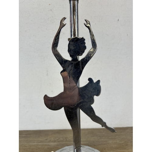 499 - A mid 20th century chrome plated Ballerina table lamp - approx. 32.5cm high