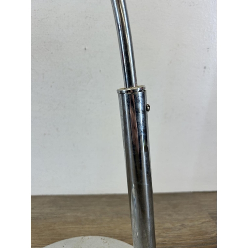 501 - A late 20th century Arc style chrome plated desk lamp