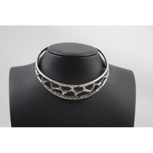 2236 - A Jacob Hill silver plated modernist collar necklace - approx. gross weight 56g