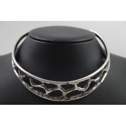 2236 - A Jacob Hill silver plated modernist collar necklace - approx. gross weight 56g