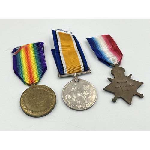 2023 - A WWI British medal trio presented to T2-12232 Dvr. D.J. Morris A.S.C.