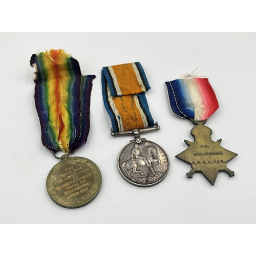 2024 - A WWI South African medal trio presented to Dvr. J.F.C. Stroebel S.A.S.C.-T.&R.