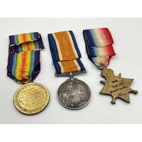 2025 - A WWI South African medal trio presented to Pte. W.A.S. Viny Standerton CDO.