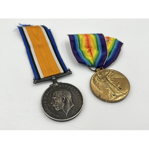 2027 - Two WWI medal pair presented to 48980 Pte. A.E. Abbey Rif. Brig.