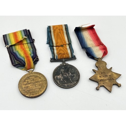 2028 - A WWI South African medal trio presented to Burg. J.S.H. Malan Carnarvon KDO.