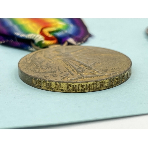 2029 - Three WWI South African items presented to 5588 Pte. W. T. Chrisholm 6th S.A.I., one medal pair and ... 