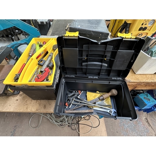 856A - A collection of items to include Curver tool box, heavy duty toolbox, hand tools etc.