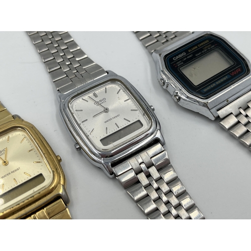 Four Casio quartz wristwatches, one DW-280 Lithium, two 306 AQ-307 and ...