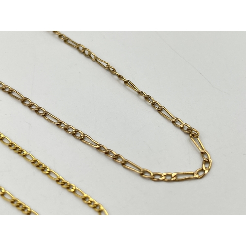 2244 - Two pieces of 9ct gold jewellery, one bracelet and one necklace - approx. gross weight 2.2g