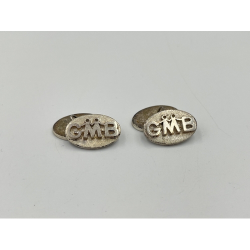 2245 - A pair of hallmarked Sheffield silver cufflinks - approx. gross weight 13.6g