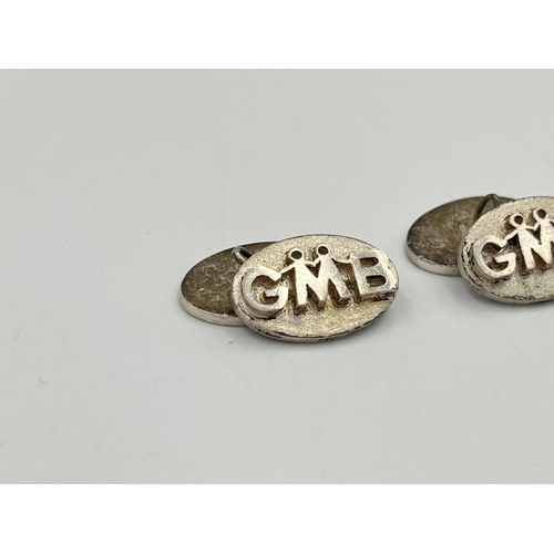 2245 - A pair of hallmarked Sheffield silver cufflinks - approx. gross weight 13.6g