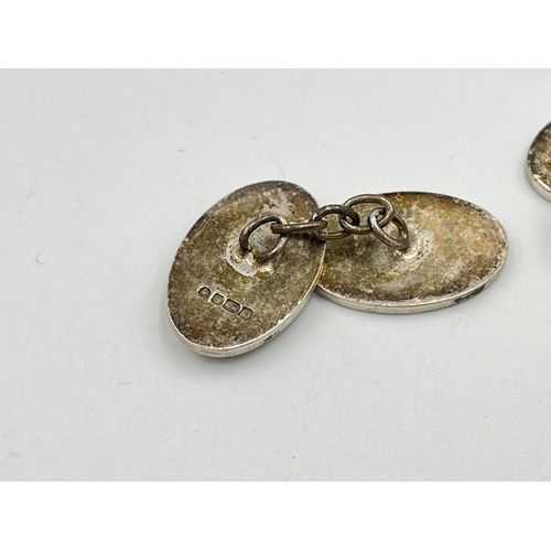 2245 - A pair of hallmarked Sheffield silver cufflinks - approx. gross weight 13.6g