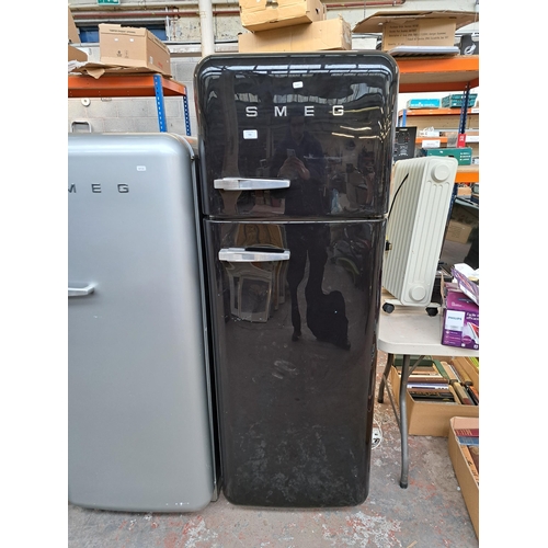 735 - A Smeg S30STRP4 American style upright fridge freezer - approx. 167cm high