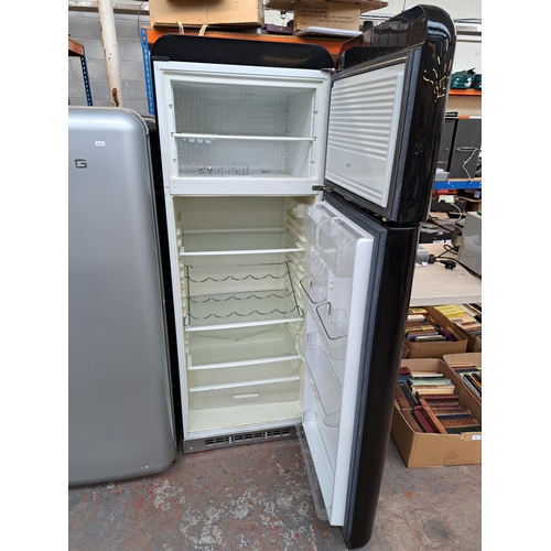 735 - A Smeg S30STRP4 American style upright fridge freezer - approx. 167cm high