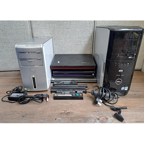 839 - Five laptops to include Advent 9617, Acer Aspire 5532, Lenovo G50-30 etc. together with two Dell des... 