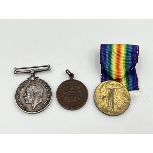 2050 - Three WWI South African medals, one pair presented to Burg. C.HJ. Van Vuuren 11DE. B.S. and one Joha... 