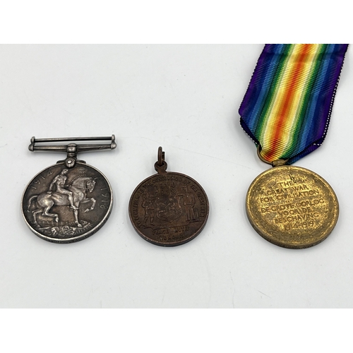 2050 - Three WWI South African medals, one pair presented to Burg. C.HJ. Van Vuuren 11DE. B.S. and one Joha... 